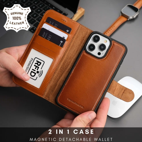 Casper iPhone 16 Pro Wallet Case Leather MagSafe