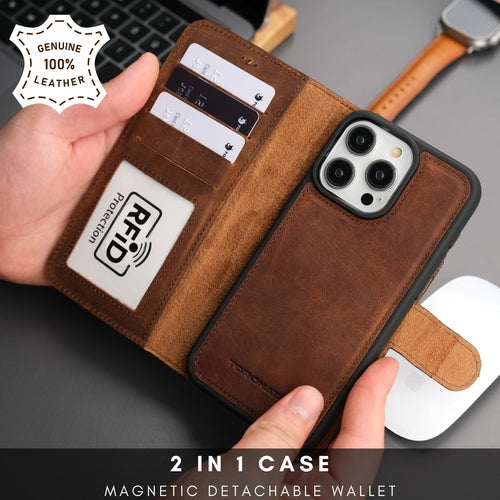 Casper iPhone 16 Pro Wallet Case Leather MagSafe