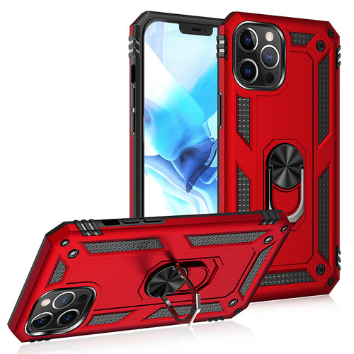 Tech Armor Ring Stand Grip Case with Metal Plate for iPhone 12 Pro Max