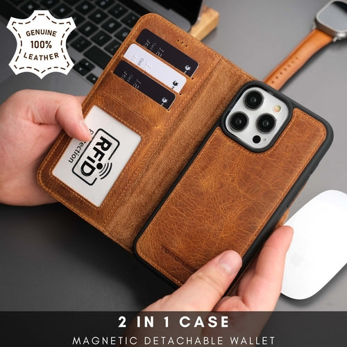 Casper iPhone 16 Pro Wallet Case Leather MagSafe